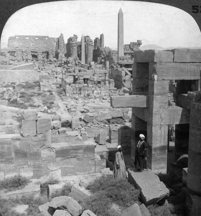 The Entire Length of the Gigantic Temple of Karnak, Thebes, Egypt by Underwood and Underwood