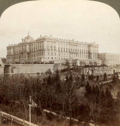 The Imposing Royal Palace and Royal Park Campo del Moro, Madrid, Spain by Underwood and Underwood