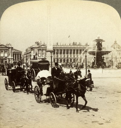 The Obelisk and Fountain, Place de la Concorde, Paris, France, 19th Century by Underwood and Underwood