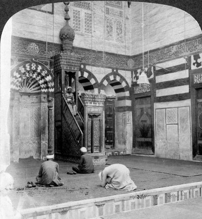 The Prayer-Niche and Pulpit in the Tomb Mosque of Kait Bey, Cairo, Egypt by Underwood and Underwood