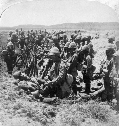 The sad roll call after some of the British were cut off at Dordrecht, 30th December 1900 by Underwood and Underwood