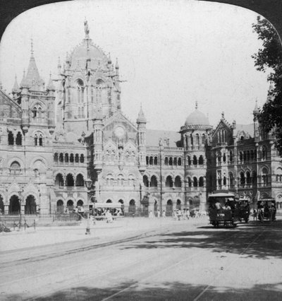 Victoria Terminus railway station, Bombay, India by Underwood and Underwood