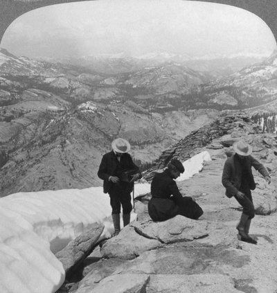 View from Clouds Rest over Tenaya Lake to the distant Matterhorn, California, USA by Underwood and Underwood