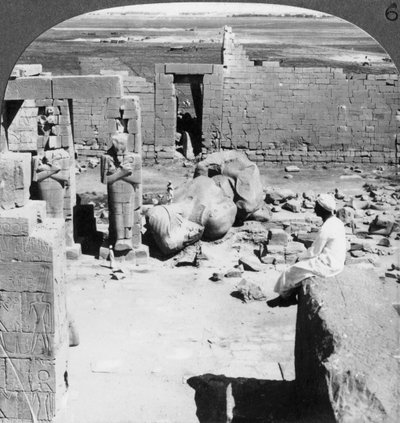 View from the Ramesseum southeast over the plain of Thebes, Egypt, 1905 by Underwood and Underwood