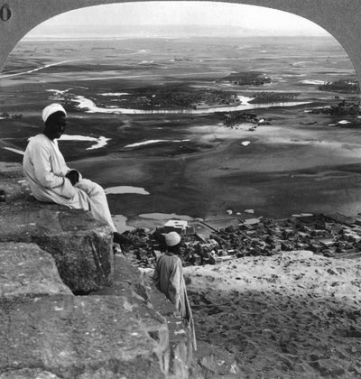 View from the Summit of the Great Pyramid, Giza, Egypt, 1905 by Underwood and Underwood