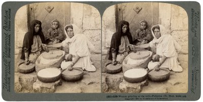 Women Grinding at the Mill, Palestine by Underwood and Underwood
