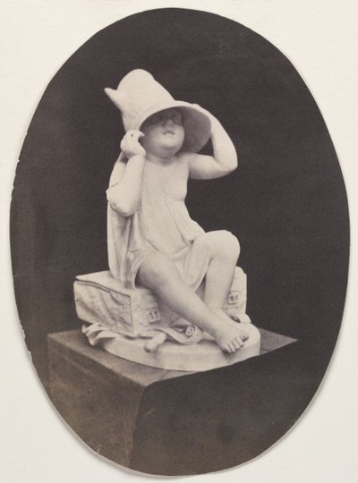 Statue of a Youth in Large Hat from a John R. Johnston album, before 1857 by Unidentified Photographer.