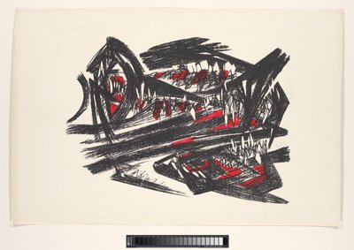 Abstract Composition in Red, Black, and White by Unknown