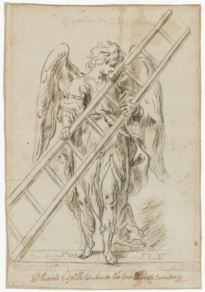An Angel Holding a Ladder by Unknown