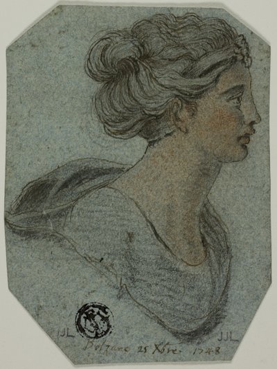 Bust of Girl in Profile to Right by Unknown