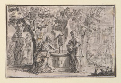 Christ and the Samaritan Woman (John 4), one of four scenes from the Life of Christ by Unknown