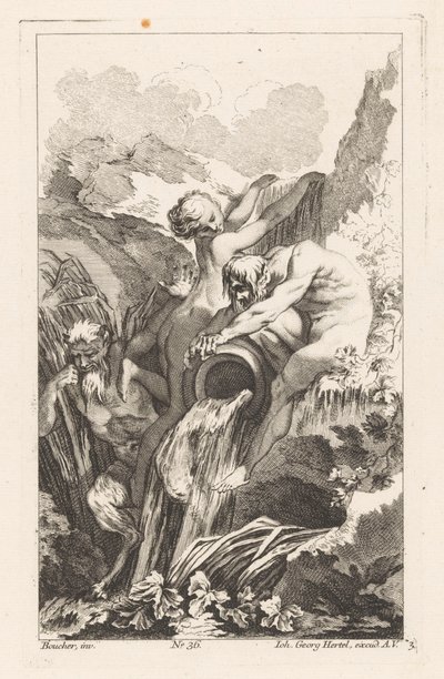 Fountain with Man, Woman and Satyr, Various Fountains (series title) by Unknown