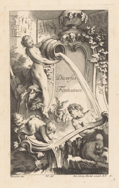 Fountain with Woman, Merman, and Children (Diverses Fontaines) by Unknown