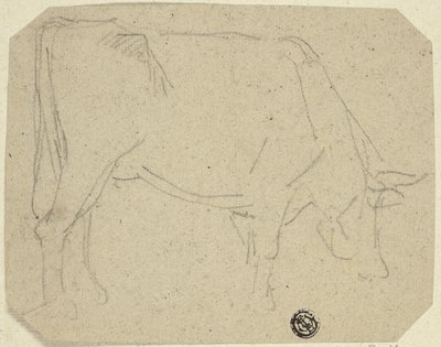 Grazing Cow (recto); Hindquarters of a Horse (verso) by Unknown