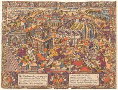 Jerusalem is Taken and Burned; King Seleucis Has His Eyes Gouged Out. And Jeremiah is Brought to Babylon. Jeremiah 39-43, No. 6, The Story of Jeremiah by Unknown