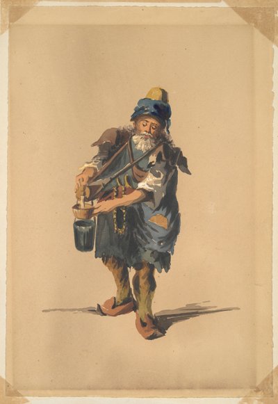 Peasant Pouring Liquid from a Canteen around His Neck by Unknown
