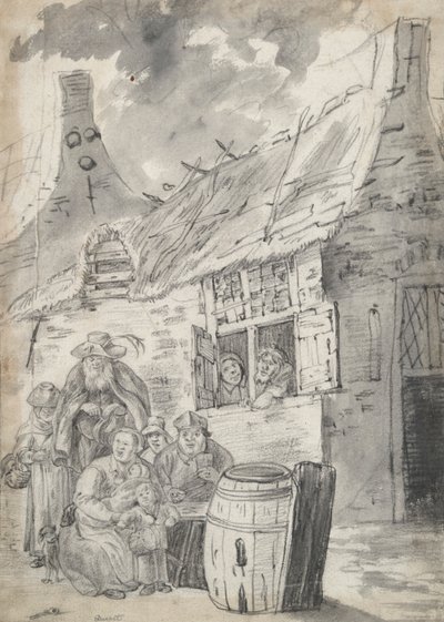 Peasants Before a Cottage by Unknown