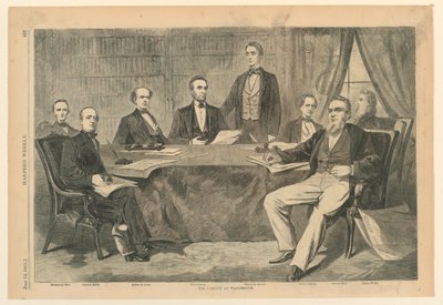 President Lincoln and His Cabinet Members at Washington, D.C., from Harper