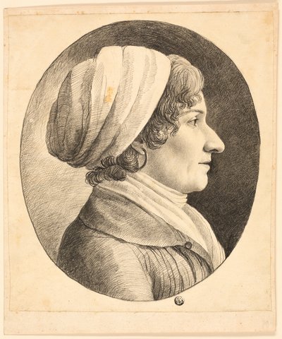 Profile Bust of a Woman Wearing a Cap by Unknown