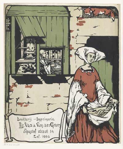 Advertisement for Printing House De Vos & Van der Groen in Antwerp by Unknown