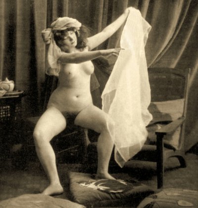 Seated Female Nude with Turban and Veil by Unknown