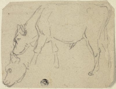 Sketches of Grazing Bull, Cow