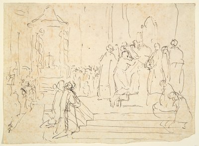 Unidentified Scene with a Bishop by Unknown