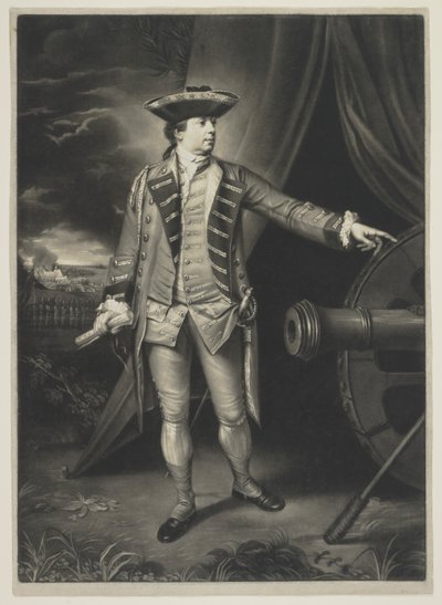 Untitled (Full Portrait of a French General with Battle Scene in the Background) by Unknown