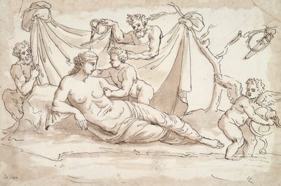Venus and Amoretti and Two Satyrs by Unknown