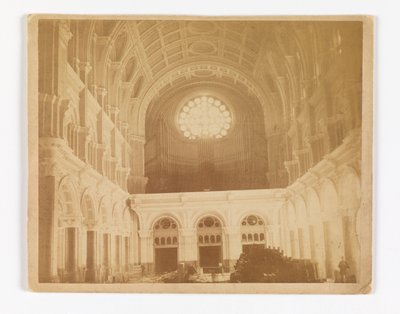 View of the Interior of the Church of St. John the Baptist, Brooklyn, Looking West Toward the Rose Window by Unknown