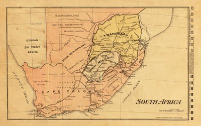 1899 map of South Africa during Second Boer War by Unknown artist