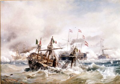 20/07/1866: Battle of Lissa off Dalmatia: the Austrians destroy the Italian fleet by Unknown artist