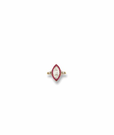 A Belle Epoque diamond and ruby ring, c.1893 by Unknown artist