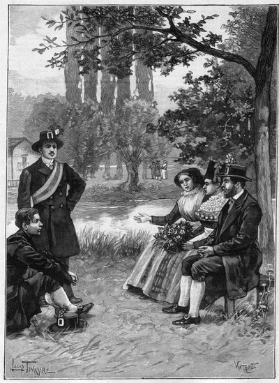 A Sunday at the Wends - engraving 1897 - Wends by Unknown artist