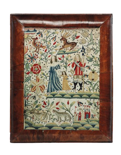 A William and Mary needlework picture by Unknown artist