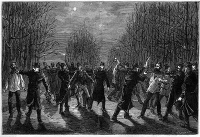 A Beating of Criminals in the Bois de Boulogne in Paris in 1883 by Unknown artist