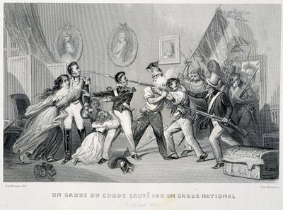 A bodyguard saved by a national guard (29 July 1830) - in 