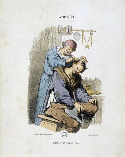 A charlatan operator - from a 17th century engraving by Unknown artist
