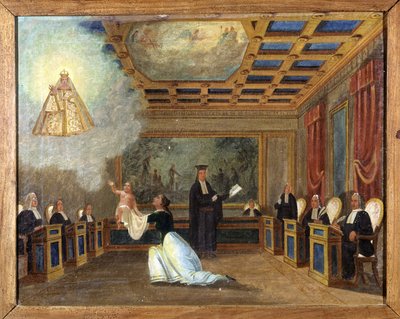 A child brought before a court - ex-voto of Notre Dame de Laghet by Unknown artist