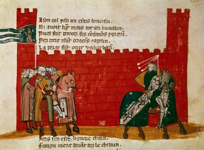 A Group of Knights Leaving a Castle by Unknown artist