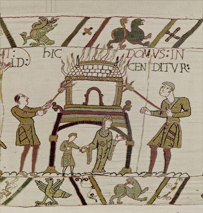 A house is burnt by the Normans, Bayeux Tapestry by Unknown artist