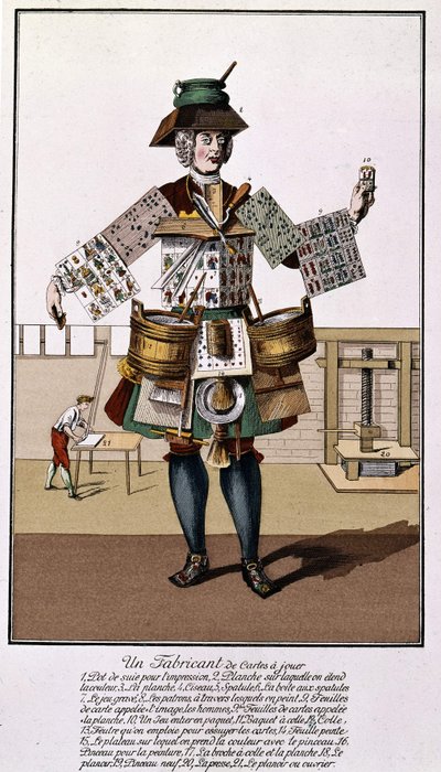 A Manufacturer of Playing Cards (Engraving from the 17th - 18th Century After 