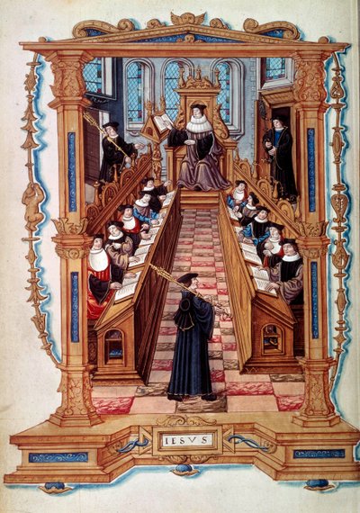 A Master Court in a Room of the Sorbonne University in Paris in the Middle Ages by Unknown artist
