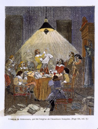 A meeting of literators, which was the origin of the French Academy by Unknown artist