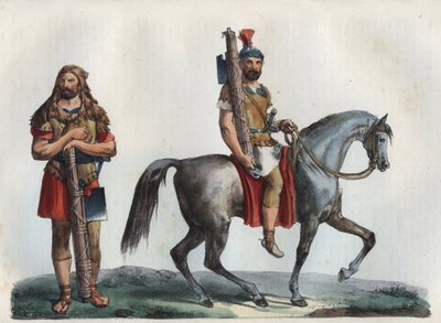A military lictor and A military lictor of the cavalry - engraving from 