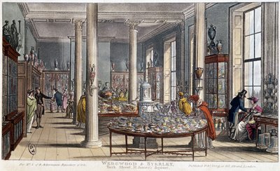 A porcelain shop in London (England) Wedgwood & Byerley - Lithography around 1800 by Unknown artist