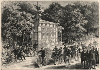 A velocipedes race at the Pre Catelan by Unknown artist