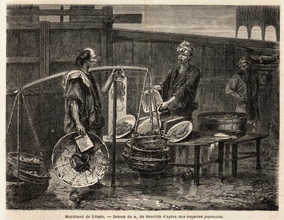 A walking frying merchant by Unknown artist