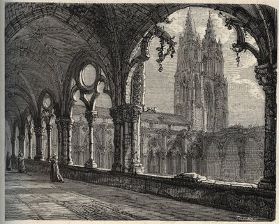 Abbaye Saint-Jean-des-Vignes - Soissons - engraving in “PATRIE” - DESCRIPTION PICTURESQUE OF FRANCE IN 6 VOLUMES BY LUCIEN HUARD - end 19th century by Unknown artist