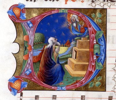 Abraham Invited by the Lord to Leave His Land. Miniature from a 15th Century Choir by Saint Augustine by Unknown artist